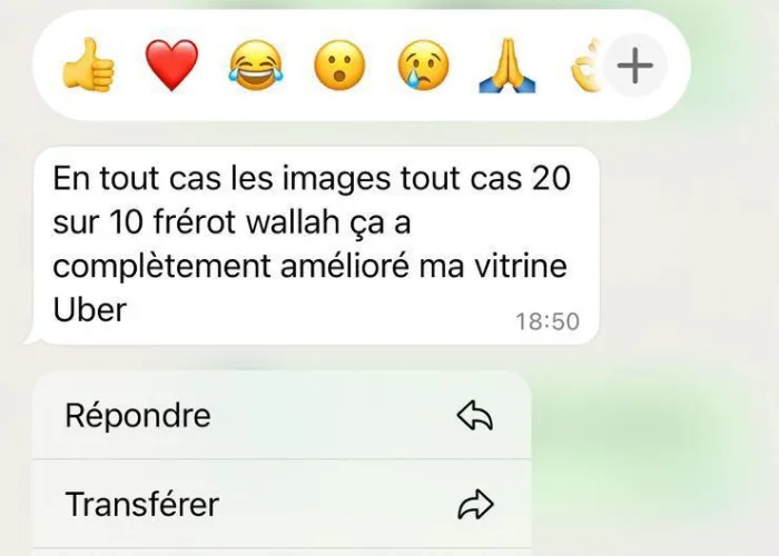 Message d’un restaurateur : les visuels ont complètement amélioré sa vitrine Uber Eats.